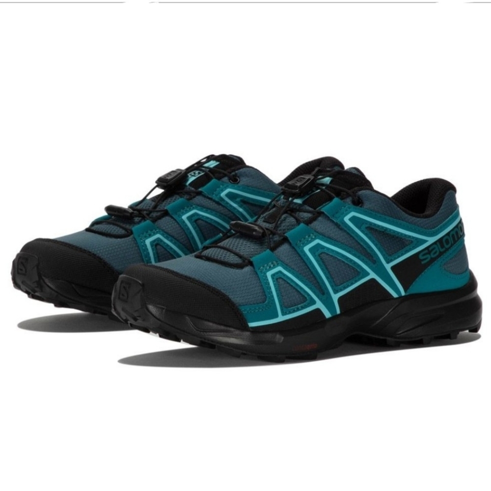Salomon Speedcross Jr. Running  Shoes - Black and Teal